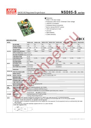 NSD05-48S3 datasheet  